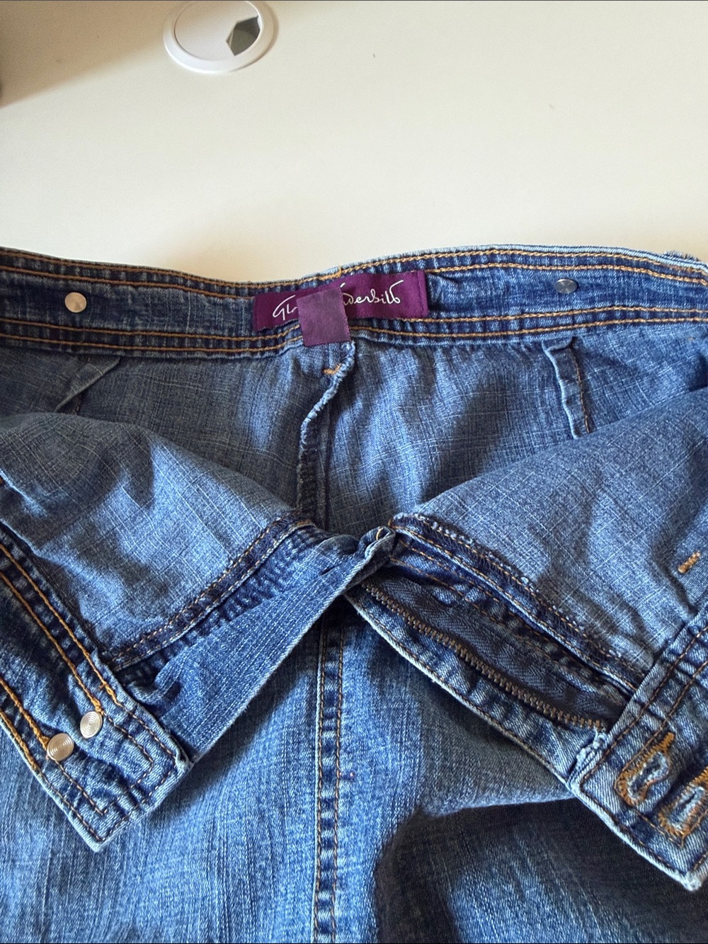 Gloria Vanderbilt Y2K Micro Cargo Pocket 90’s Style Blue Jean Denim Skort Size 6 - Picture 13 of 15